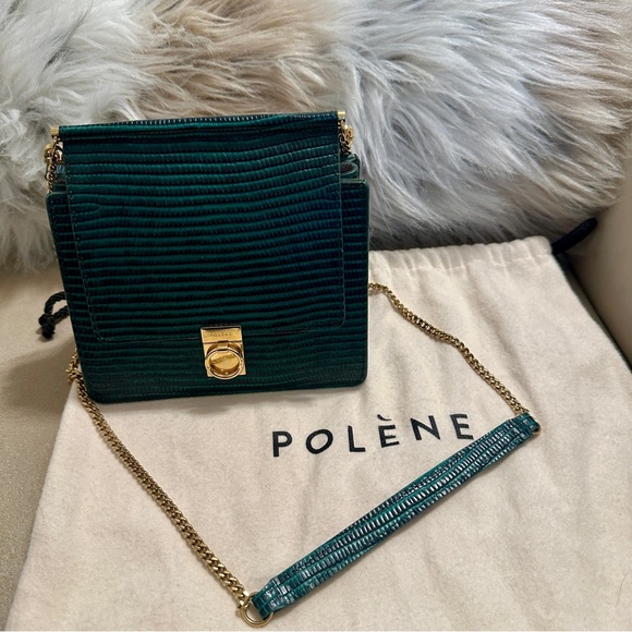 Polene Numéro Sept Mini - Emerald Green Lizard - Picture 2 of 5